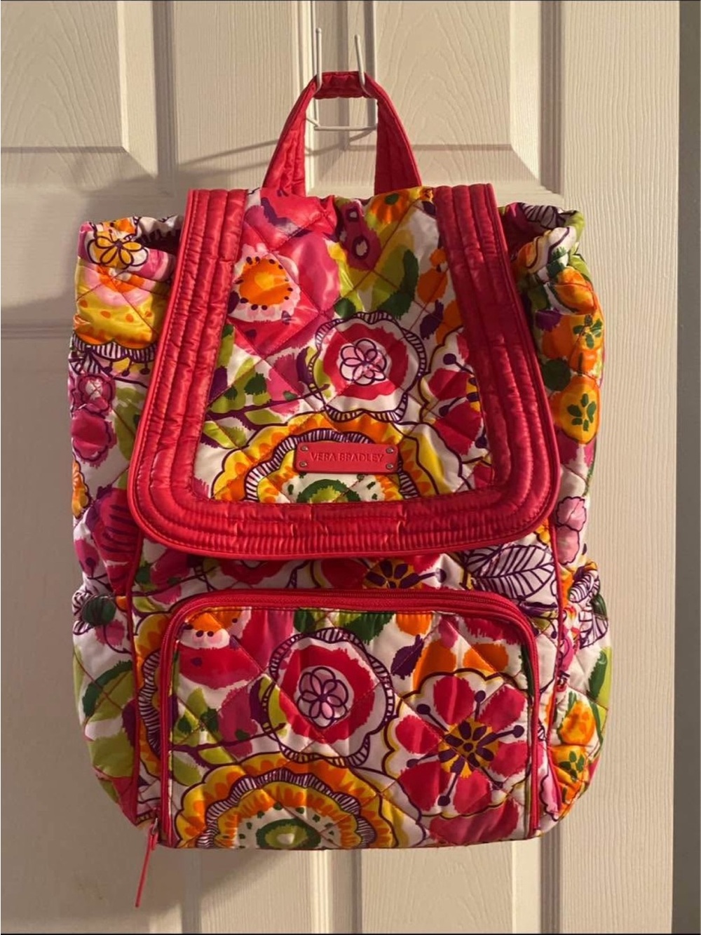 Vera Bradley Bright Pink Floral Quilted Backpack